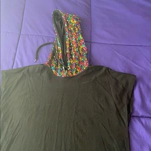Men’s sequin hooded tee
